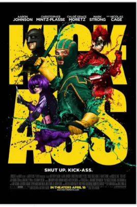 Illustration 6 : Elargissement de la palette des films superhéroïques aux couleurs secondaires dans  Kick-Ass (2010)