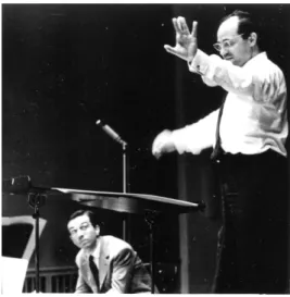 Figure 2 :  Boulez et Eloy en 1963, pendant une répétition de Équivalences  pour les concerts du Domaine Musical 27