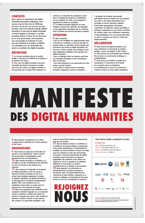 Figure 6 : Manifeste des digital humanities 
