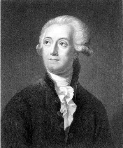 Fig. 1. Portrait de Lavoisier d'après le tableau de David. Gravure de C.E. Wagstaff ( XIX e  siècle).