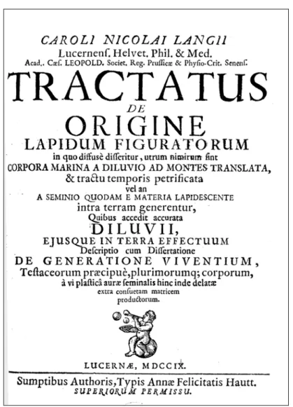 Fig. 1. Page titre du Traité de l’Origine des pierres figurées (1709). 