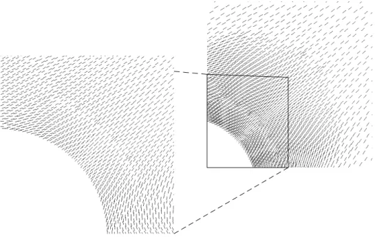 Figure 5 – Représentation des orientations locales des fibres dans les plis δ 1 /δ 2 d’un « angle-ply »