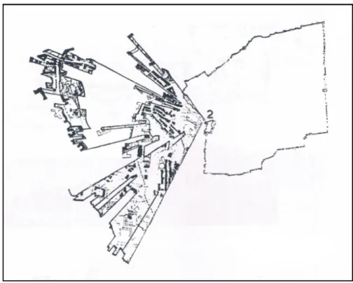 Figure 2 Un tracé de ce que l’on aperçoit de la porte Jaffa de Jérusalem  