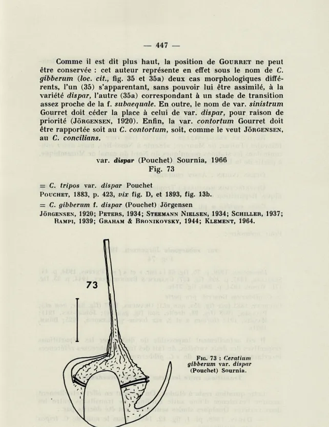 FIG.   73  :  Ceratium  gibberum  var.  dispar  (Pouchet)  Sournia. 