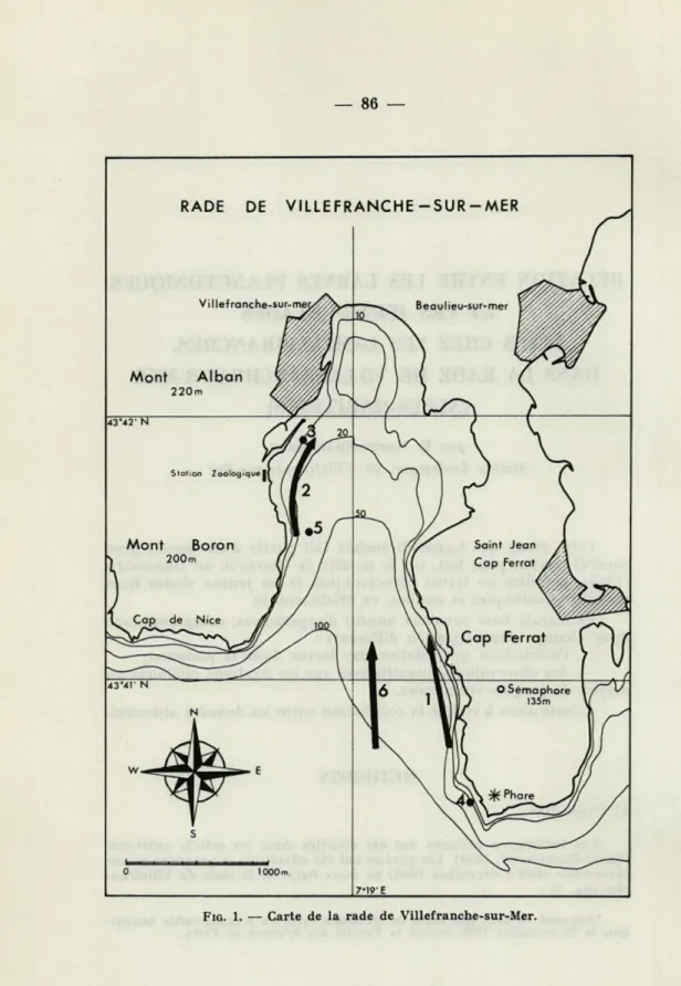 FIG.   1.  —  Carte  de  la  rade  de  Villefranche-sur-Mer. 