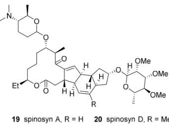 Figure 8 Structure of the major active constituent from soil actinomycete, Saccharopolyspora spinose 