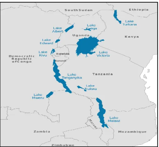 Figure 1: Map showing the African Great Lakes region
