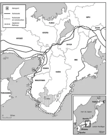 Figure 1 : Carte de localisation de Kii Tanabe, Japon/Location map (Kii Tanabe, Japan)