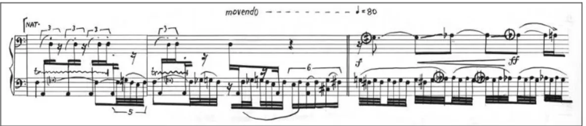 Figure  9.  Triphon,  extrait  du  premier  mouvement  [Salabert  EAS  18290,  1985  –  © Editions  Salabert]