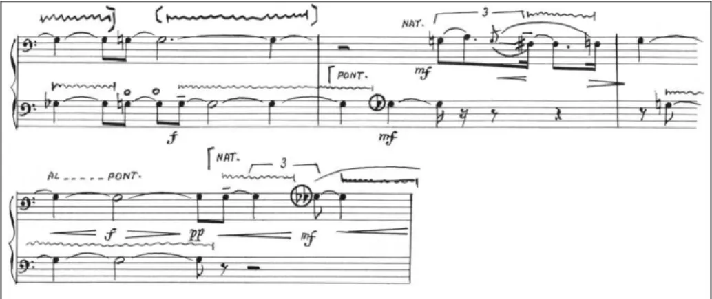 Figure  2.  Triphon,  extrait  du  premier  mouvement  [Salabert  EAS  18290,  1985  –  © Editions  Salabert]