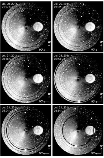Fig. 2. Series of images of 67P acquired in the optical wavelength range (616 nm) with the OSIRIS WAC on July 25–26, 2014