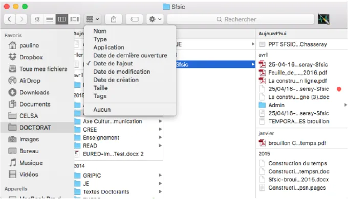 Fig. 1 – Une fenêtre du Finder Mac OS X. 