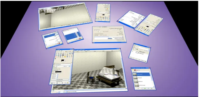 Figure 15 : l’application existante GIMP (www.gimp.org) utilisée par trois utilisateurs sur une table interactive