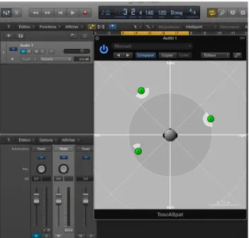 Figure 7. Vue du plugin ToscA-Spat dans Logic Pro.