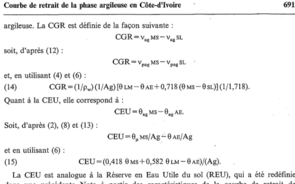Fig. 2.  -  Variation  de la  Capacité  de Gonflement-Retrait  (CGR,  O) 