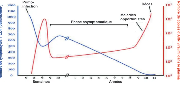 Figure 5 : Physiopathologie du VIH-1 . 