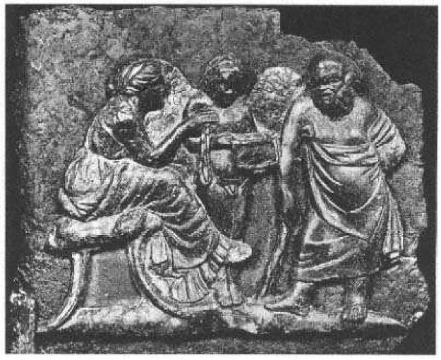 Illustration  4 :  Bas-relief  en  bronze  (type  A),  moulé  à  époque  romaine  d’après  un  original  d’argile d’époque hellénistique (II-III e  siècles av