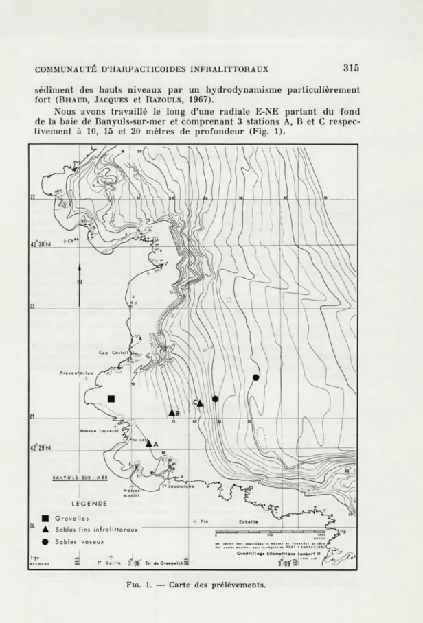 FIG.   1.  —  Carte  des  prélèvements. 