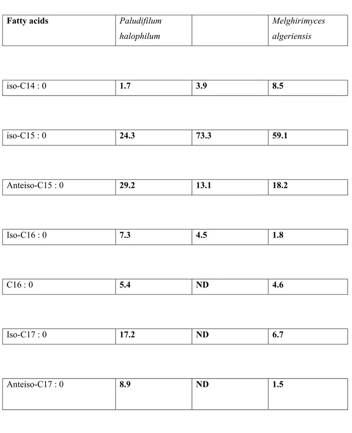 Table  2  Main  cellular  fatty  acids  of  Paludifilum  halophilum  and  the  type  strains  of  two 182 