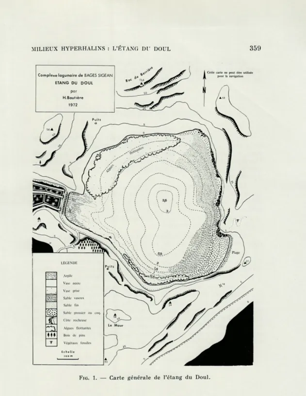 FIG.   1.  —  Carte  générale  de  l'étang  du  Doul. 