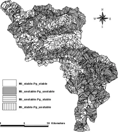 Fig. 8. Comparison of the landslide hazard maps derived from discriminant models for the Staffora Basin