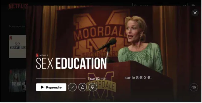 Figure 3 : Typographie du titre du contenu original Sex Education : Netflix 