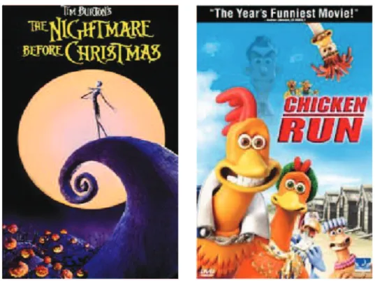 Figure 2.2: Poster of The Nightmare before Christmas (left) and Chicken Run (right).