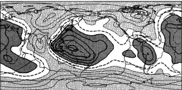 Fig.  12.  Observed  (top)  and  predicted  (bottom)  geoid.  The  level  lines  are  20  m apart