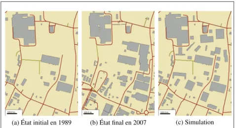 Figure 4 – Simulation d’une densification avec la méthode de peuplement zone indus- indus-trielle.