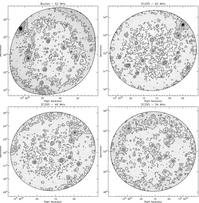 Figure 3. Figures showing the local rms noise in the images. A box size of 80 × 80 pixels was used in computing the local rms noise