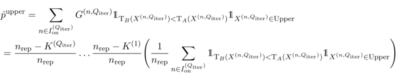 Table 6 contains the values of p upper N and p lower N computing using the same realizations as above