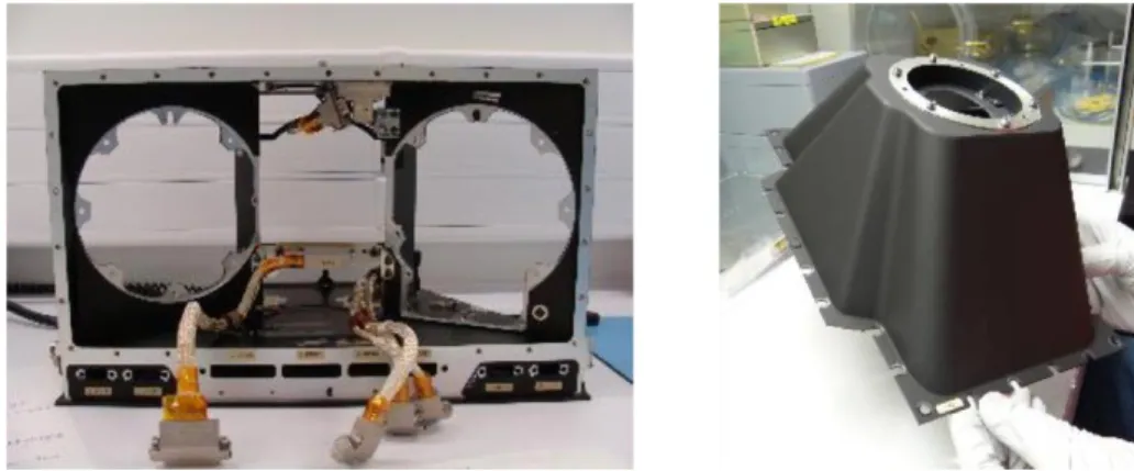 Figure 9. Left: main aluminum structure. Right: carbon cover 