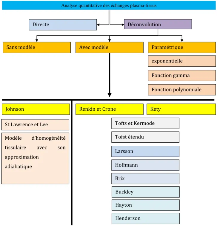 Figure II-3.  Différentes voies d’extraction des paramètres en analyses quantitatives