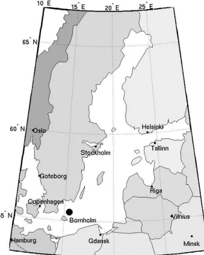 Figure 1. Map of the Baltic Sea and location of the one-dimensional model.