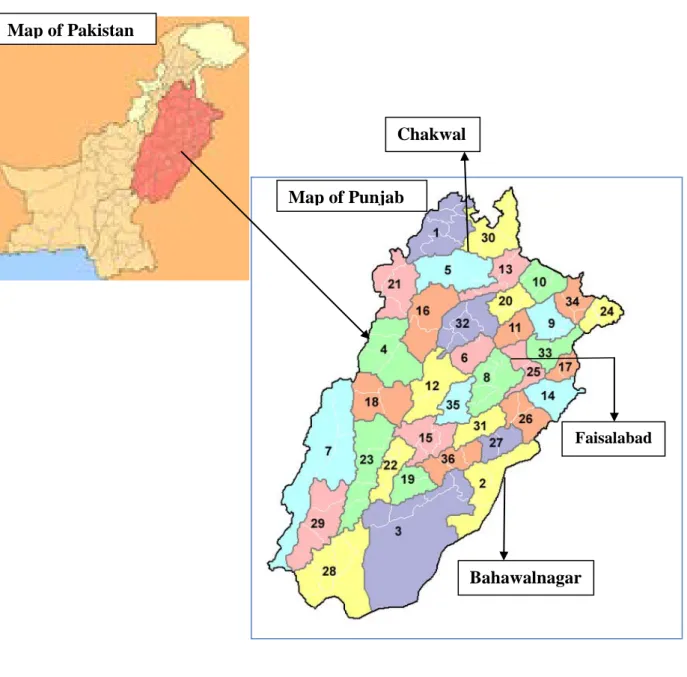Figure 8: Concerned Geographical Area’s map Map of Pakistan 