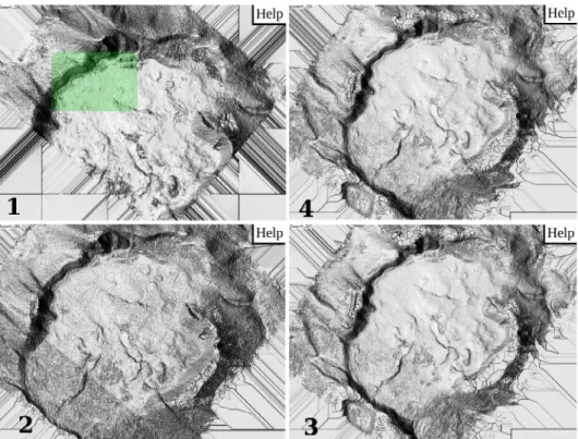 Fig. 17. Video dataset, an extract from the gray-shaded DSM (compare Fig. 16). Then intensities were multiplied by a scalar in order to ease the visual interpretation