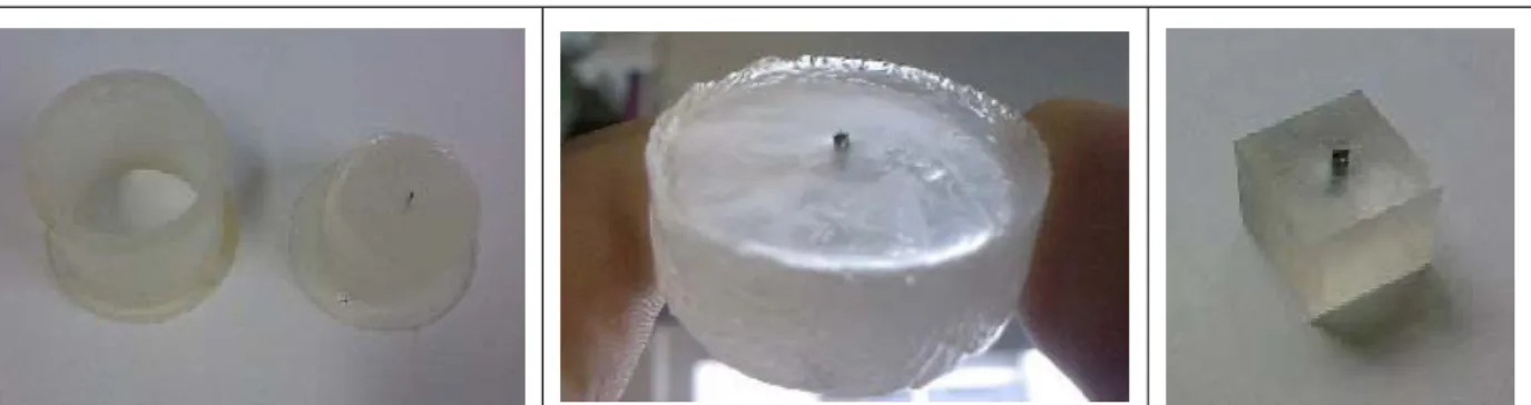 Fig. 3.26: Preparation of cross section sample by molding, cutting and polishing  (LISE)