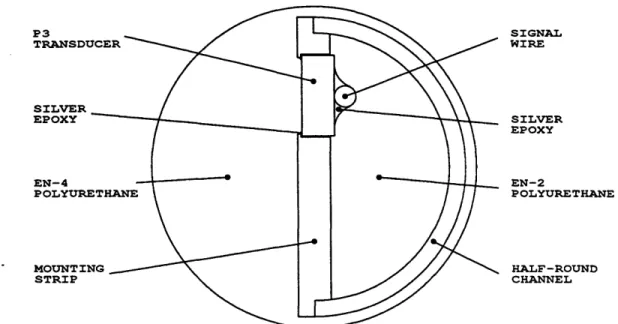 Figure  2.5:  TINE  CROSS-SECTION  AND  P3  TRANSDUCER  MOUNT  - This  view  along  a  P3  tine