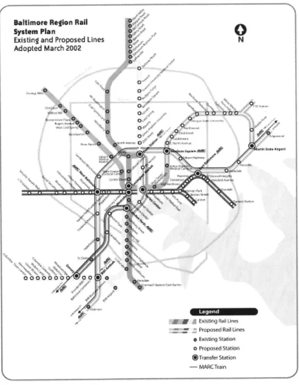 Figure  1.  Baltimore Regional  Rail  System Plan