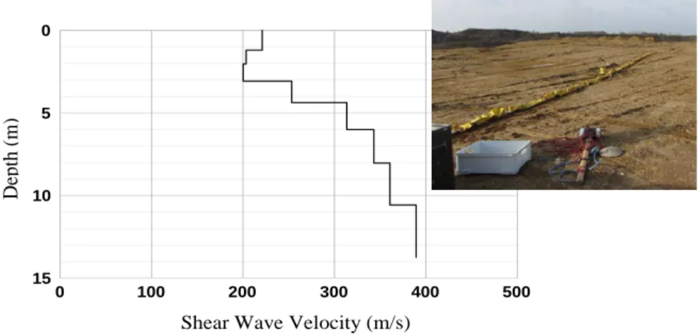 Figure 1: Shear wave velocity profile of the site