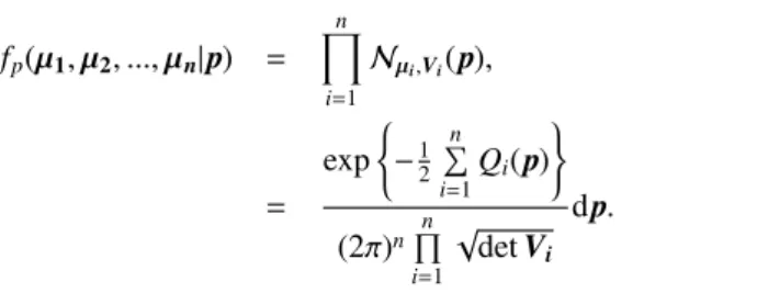 Table 1 summarizes the transformation of catalogues posi- posi-tional errors into the coe ffi cients of covariance matrices V.