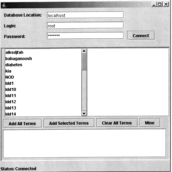 Figure 2.4:  The mining application interface.