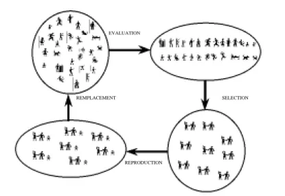 Fig. 5.1 - Etapes d'un algorithme genetique.