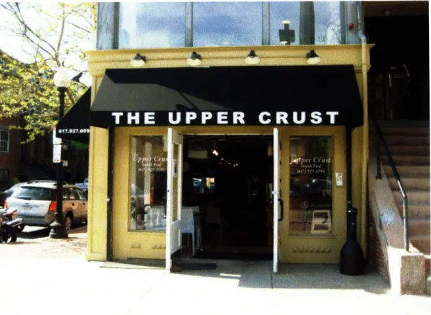 Figure 4.  This  pizza  parlor,  "The  Upper Crust"  is  an  attestation  of the  high social  class taking  over the  South  End  district.