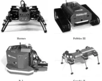Fig. 1.4 { Robots utilisant l'architecture subsumption (photos IRS).