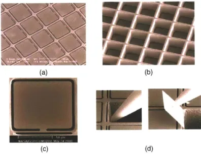 Figure  2-10:  Microshutter arrays being developed  at NASA.  (a)  Scanning electron micro- micro-graph of an array of microshutters