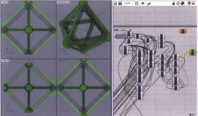 Figure  18  Parametric  Design  Tools  Employed for Digital  Composites  Experiments;  Rhinoceros  API and Grasshopper