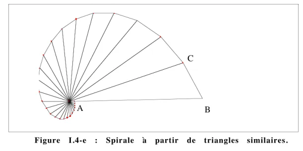 Figure I.4-e : Spirale ˆ partir de triangles similaires.