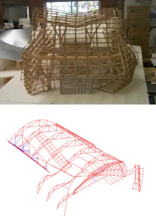Figure III-14: Schematic design phase physical  and digital structural studies  