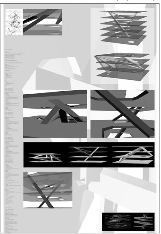 Figure 5. Anthony Guma’s final poster, where he has taken the concept of intersection and applied it in three dimensions through planes that are beginning to represent floors
